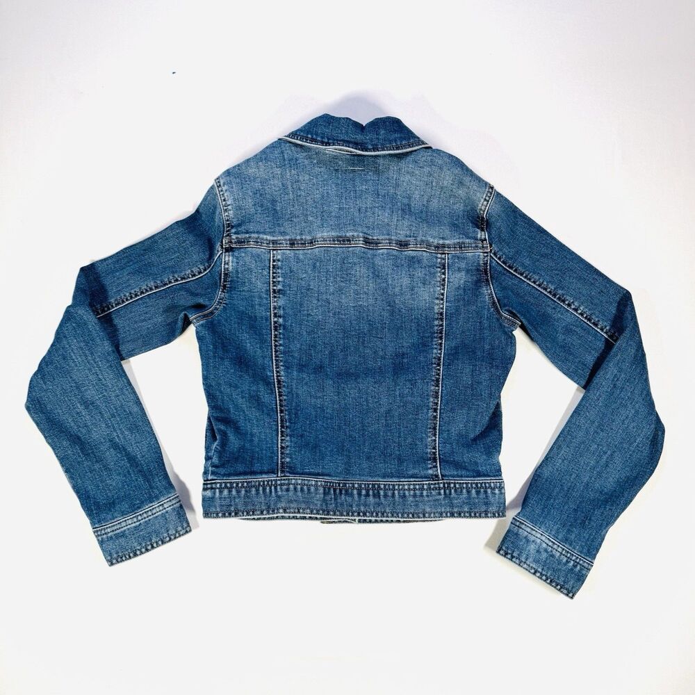 Celebrity Pink Denim Jean Jacket Women’s XS Blue Distressed Button Front - Picture 4 of 4